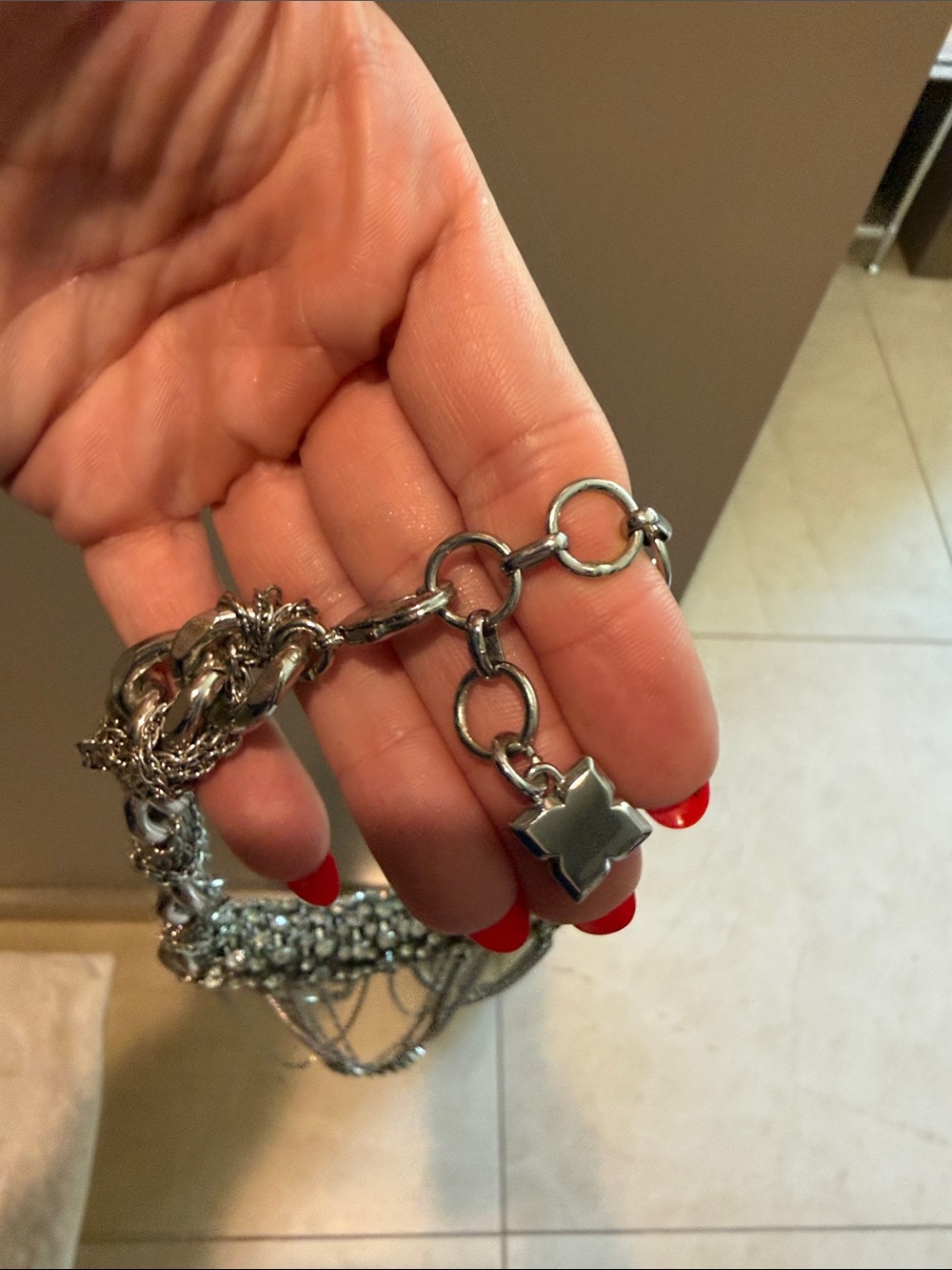 BCBG Max Azria silver multi chain necklace - Picture 5 of 5